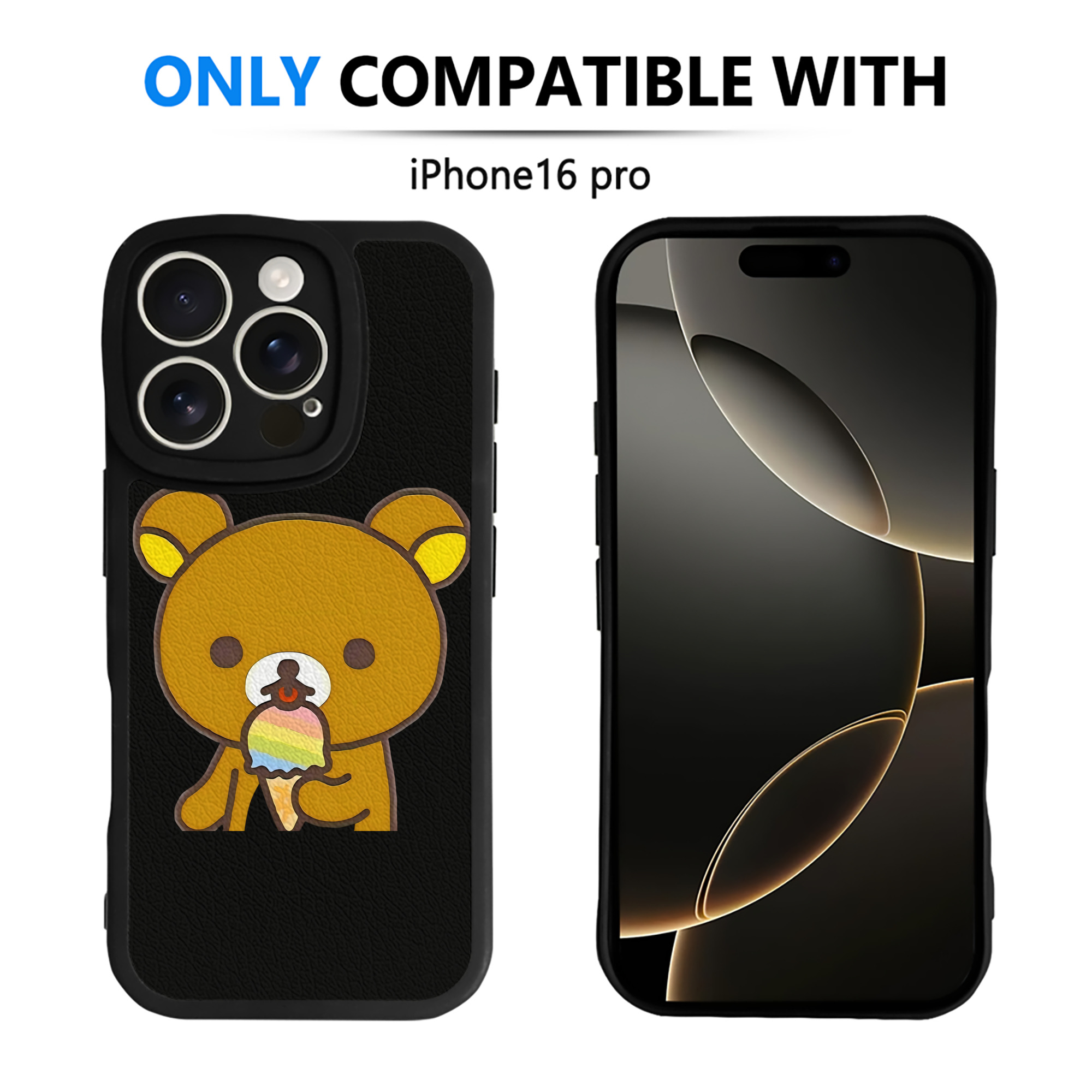 （画像用） リラックマ リラックマ キイロイトリ Rilakkuma Korilakkuma Kiiroitori 【iPhone 16シリーズ対応】シリコンスマホケース（レザー調） 材質：シリコン